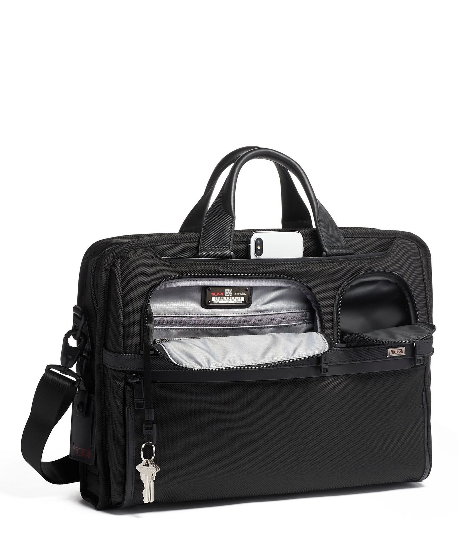 Alpha Compact Large Laptop Brief - Black