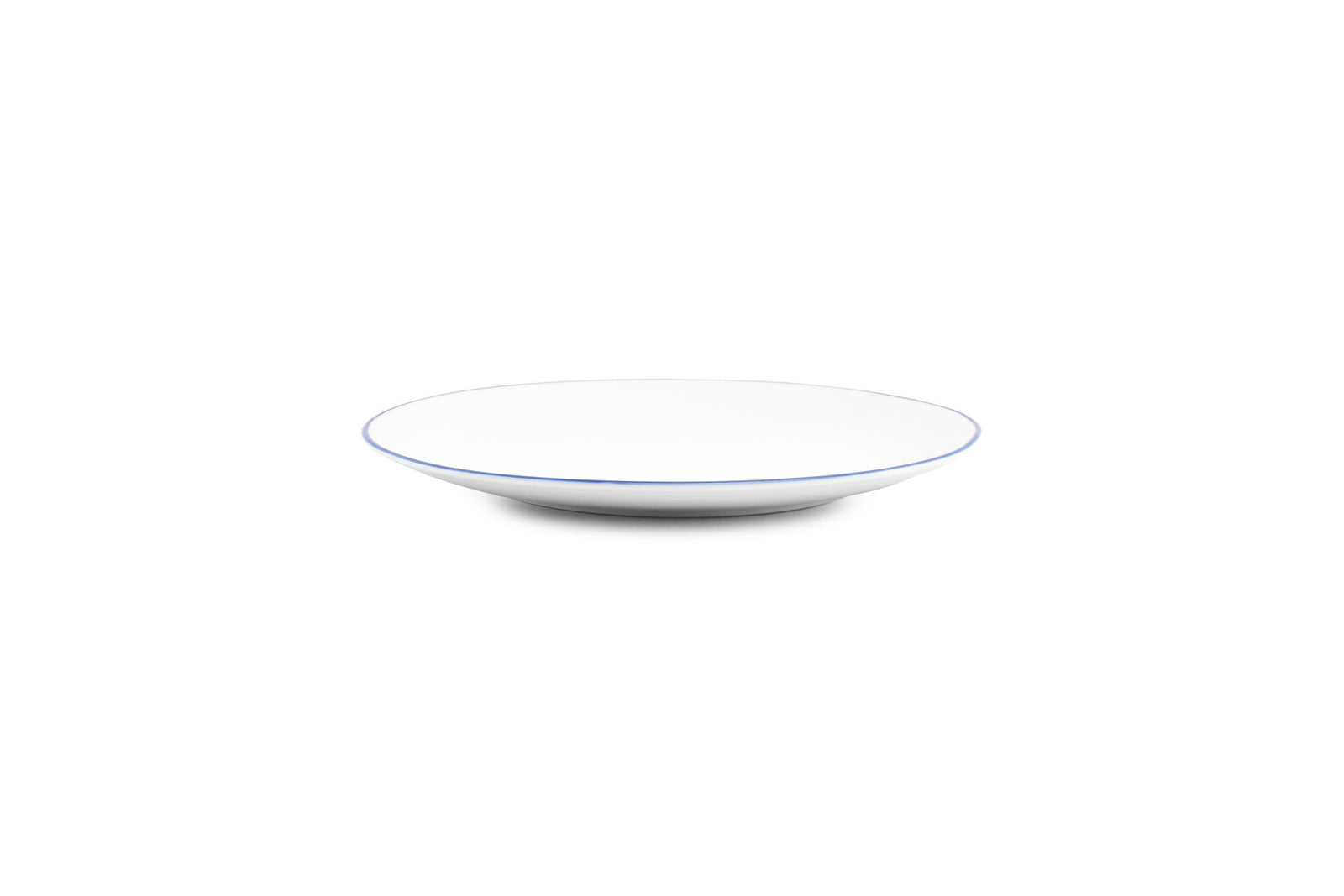S&P - Basic White Assiette plate 24cm coupe blue rim Basic White - 1 SET - 6 pièces