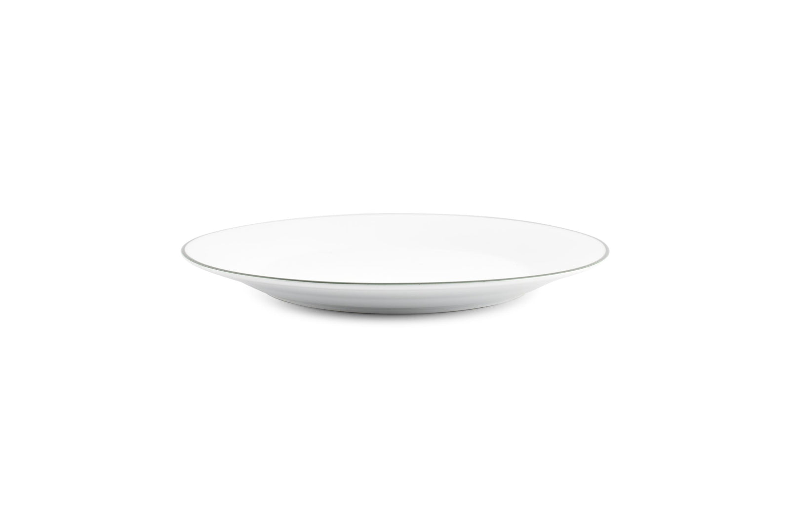S&P - Basic White Assiette plate 24cm green rim Basic White - 1 SET - 6 pièces