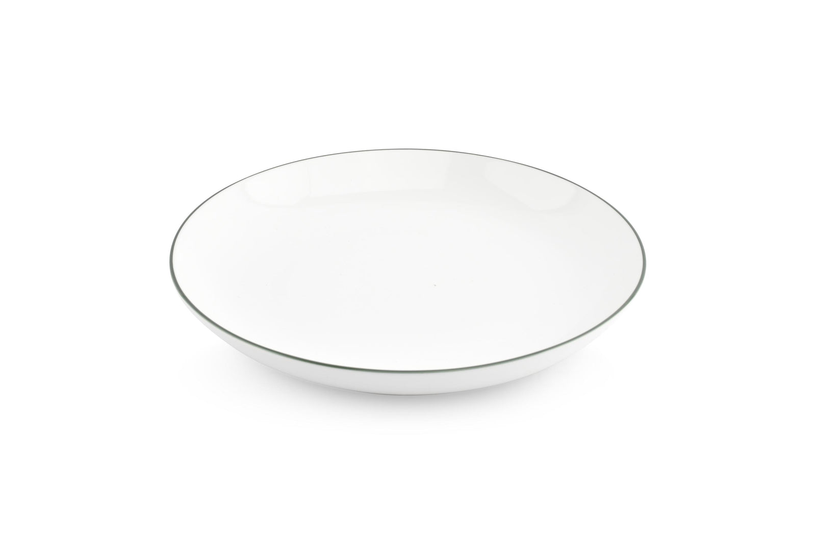 S&P - Basic White Bol 27xH4cm coupe green rim Basic White - 1 SET - 6 pièces