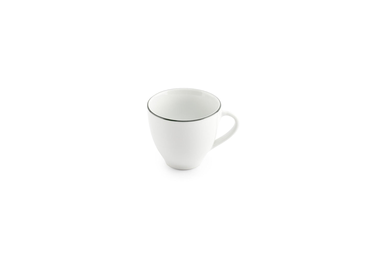 S&P - Basic White Tasse 20cl green rim Basic White - 1 SET - 6 pièces