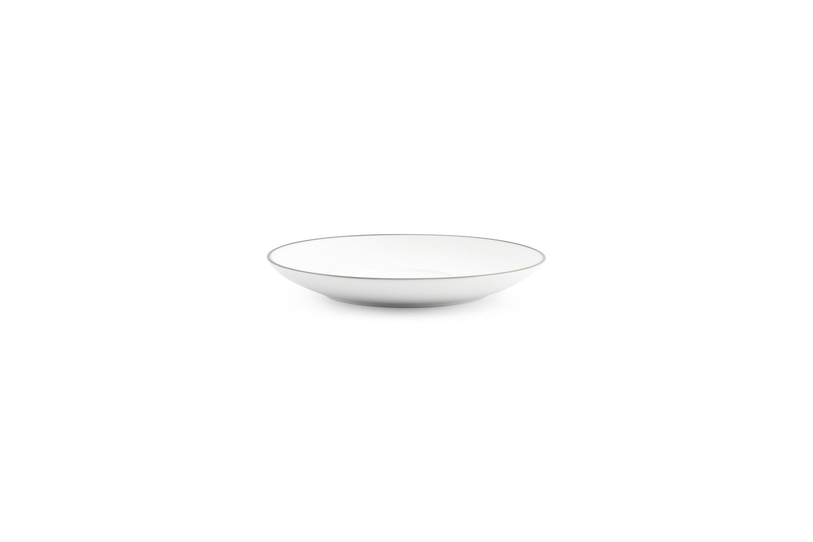 S&P - Basic White Soucoupe 14,5cm green rim Basic White - 1 SET - 6 pièces