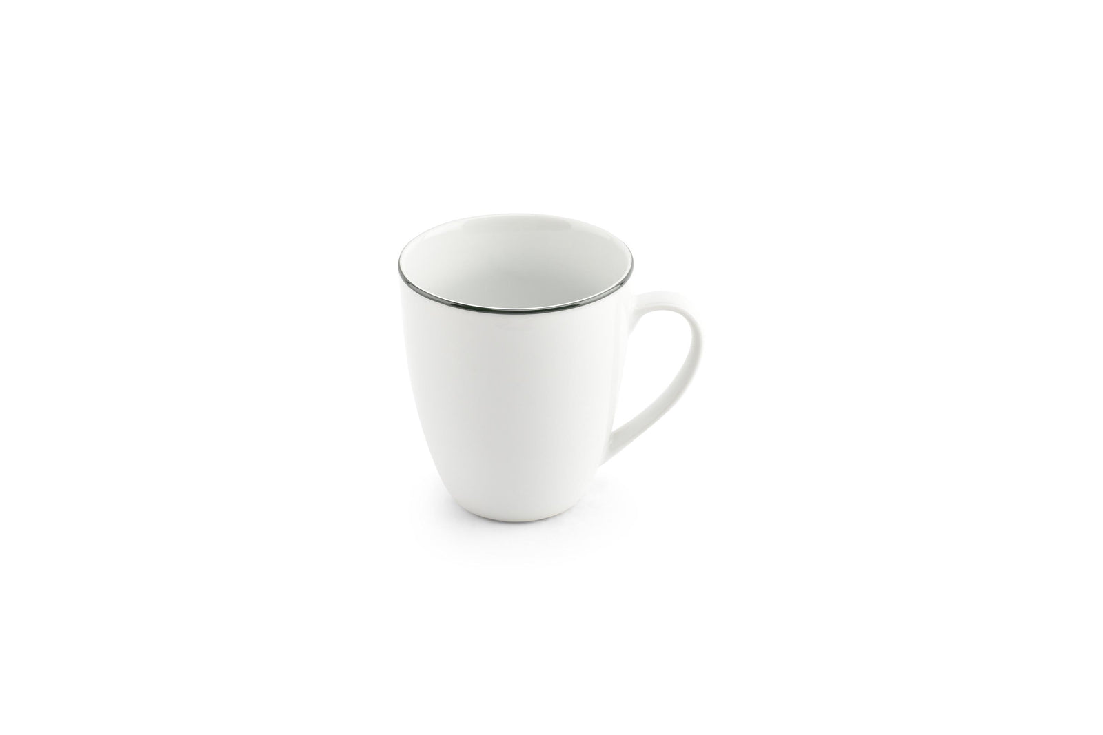 S&P - Basic White Chope 38cl green rim Basic White - 1 SET - 6 pièces