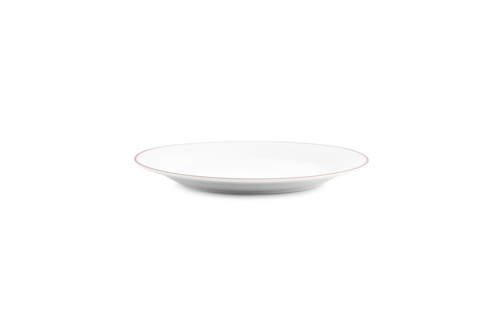 S&P - Basic White Plat bord 20cm burgundy rim Basic White - 1 SET - 6 stuks