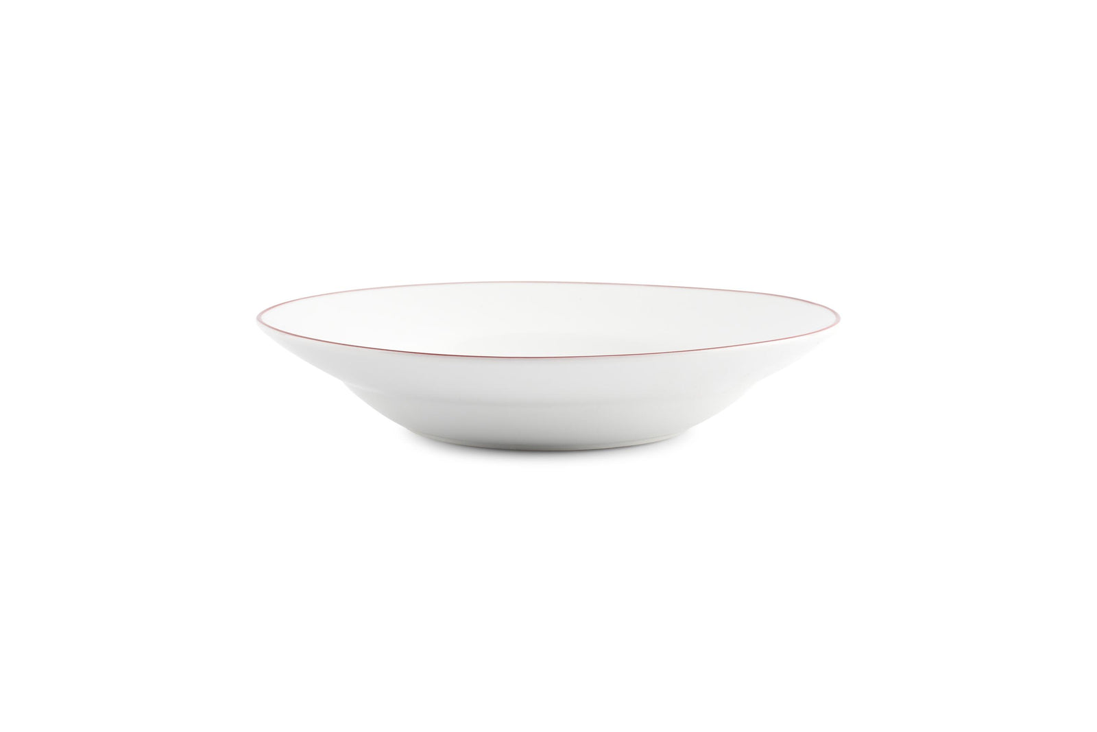 S&P - Basic White Assiette creuse 23xH4cm burgundy rim Basic White - 1 SET - 6 pièces