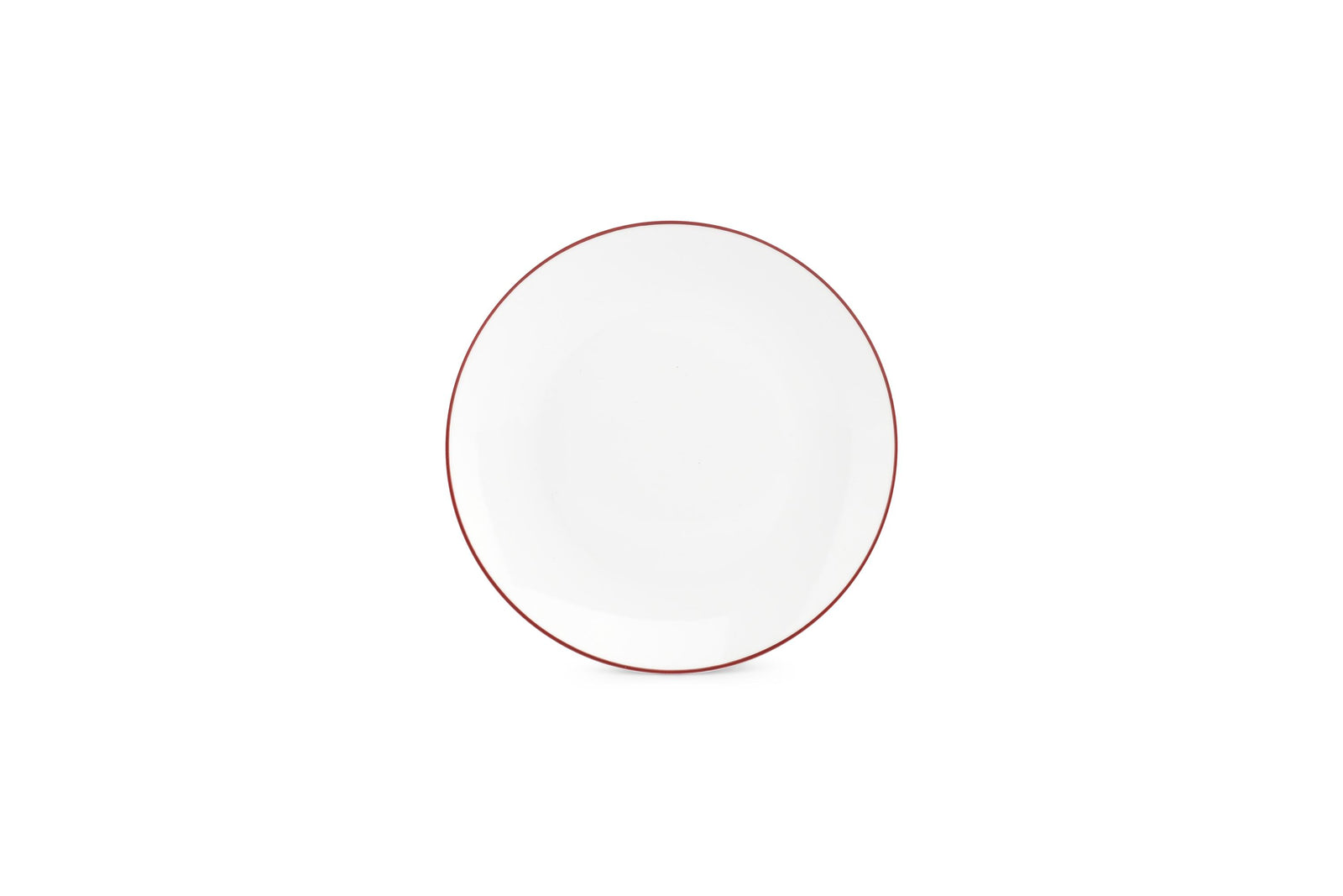 S&P - Basic White Plat bord 20,5cm coupe burgundy rim Basic White - 1 SET - 6 stuks