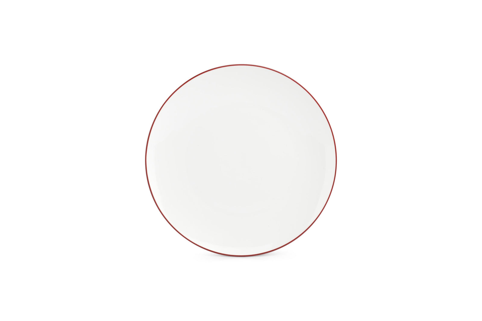 S&P - Basic White Assiette plate 24cm coupe burgundy rim Basic White - 1 SET - 4 pièces