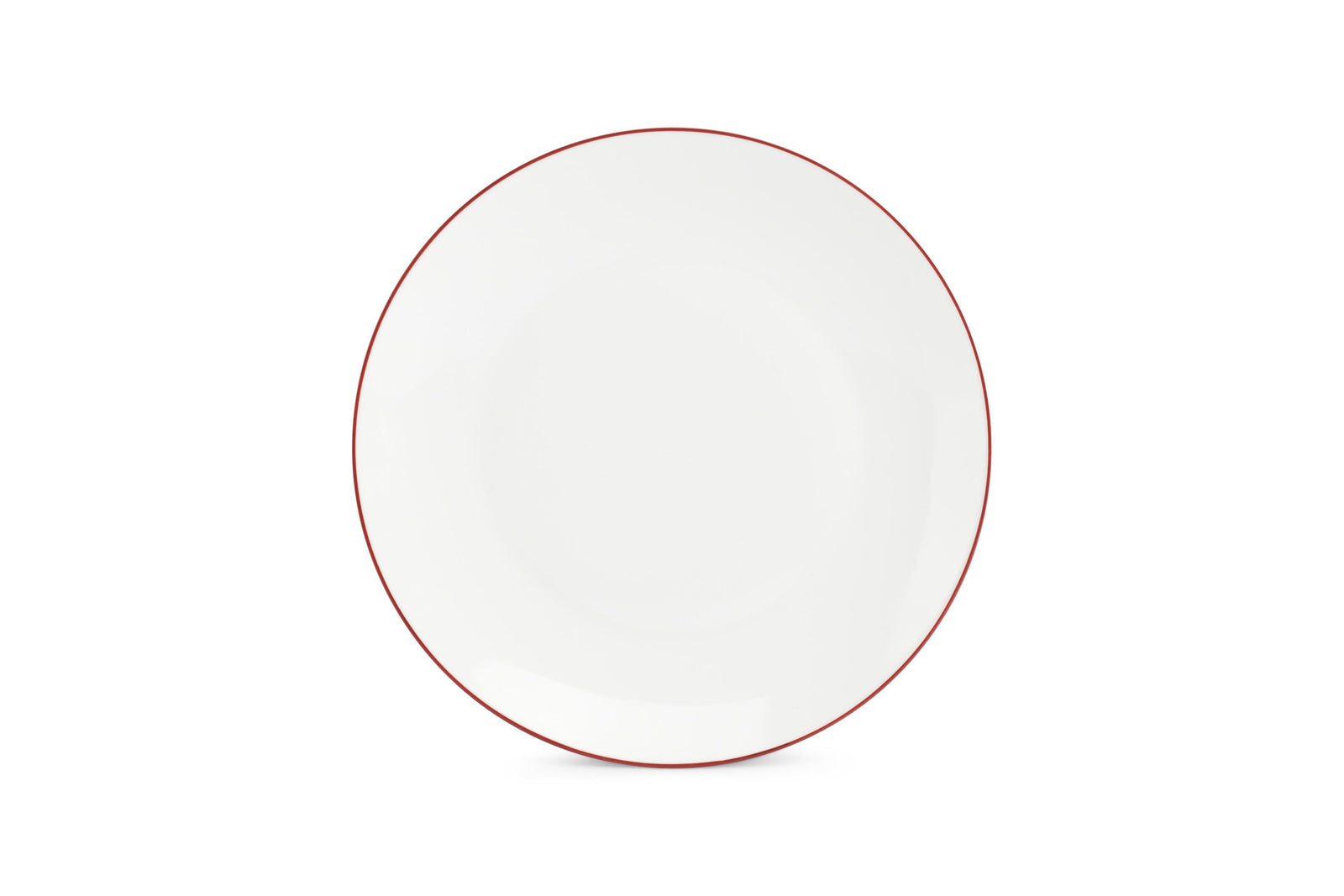 S&P - Basic White Plat bord 26,5cm coupe burgundy rim Basic White - 1 SET - 6 stuks