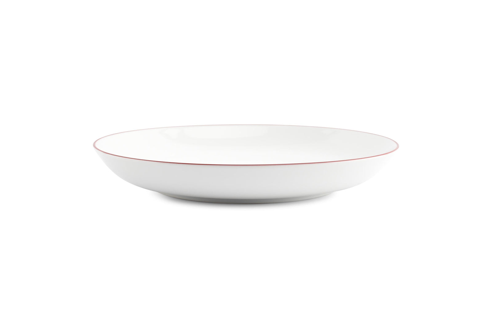 S&P - Basic White Bol 27xH4cm coupe burgundy rim Basic White - 1 SET - 6 pièces