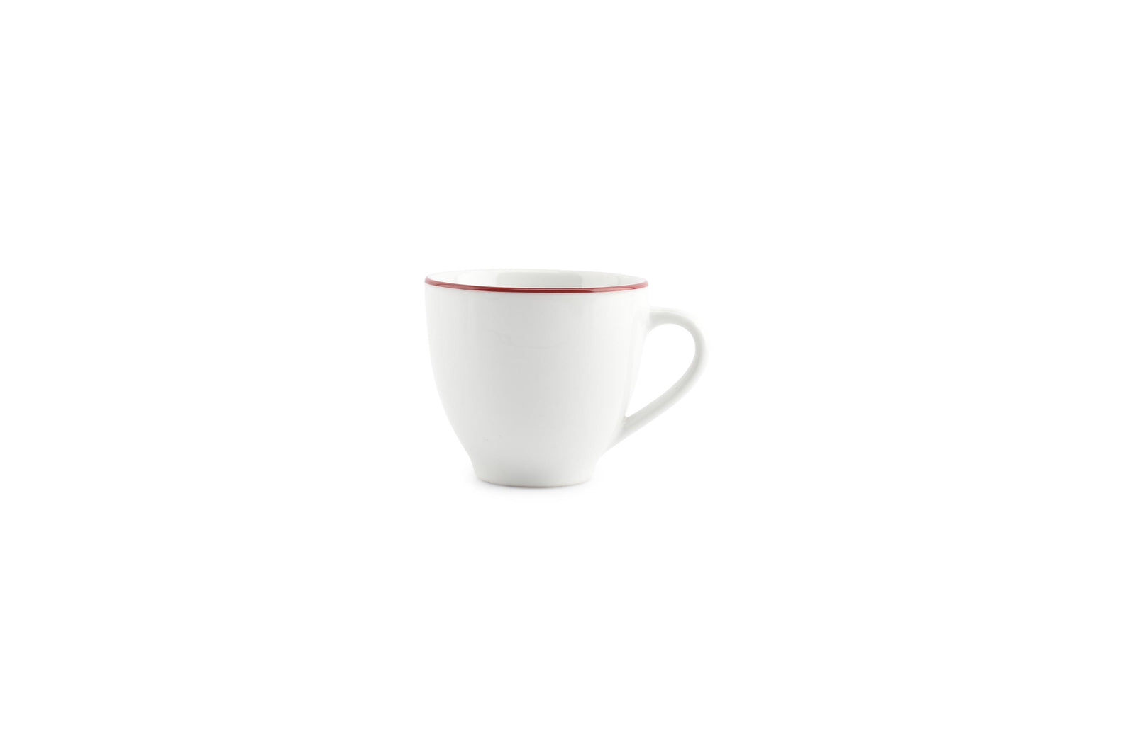 S&P - Basic White Tasse 20cl burgundy rim Basic White - 1 SET - 6 pièces