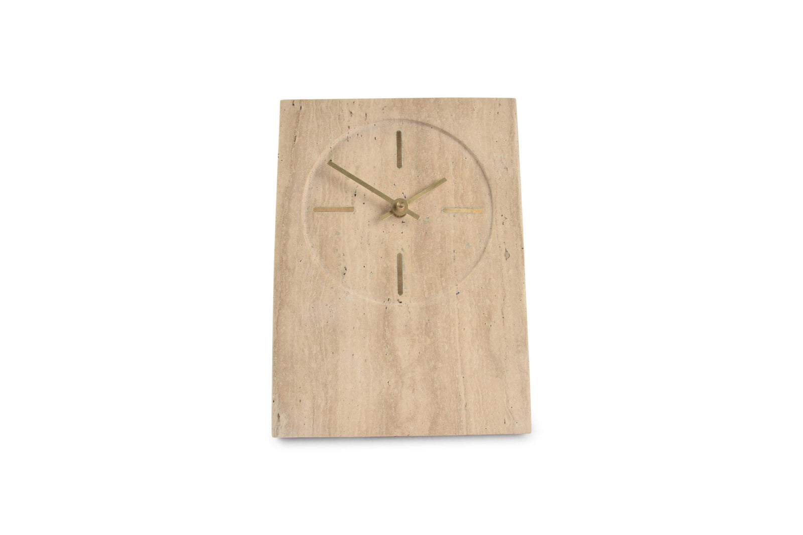 S&P - Horloge de table 16xH23,5cm travertin beige Zone