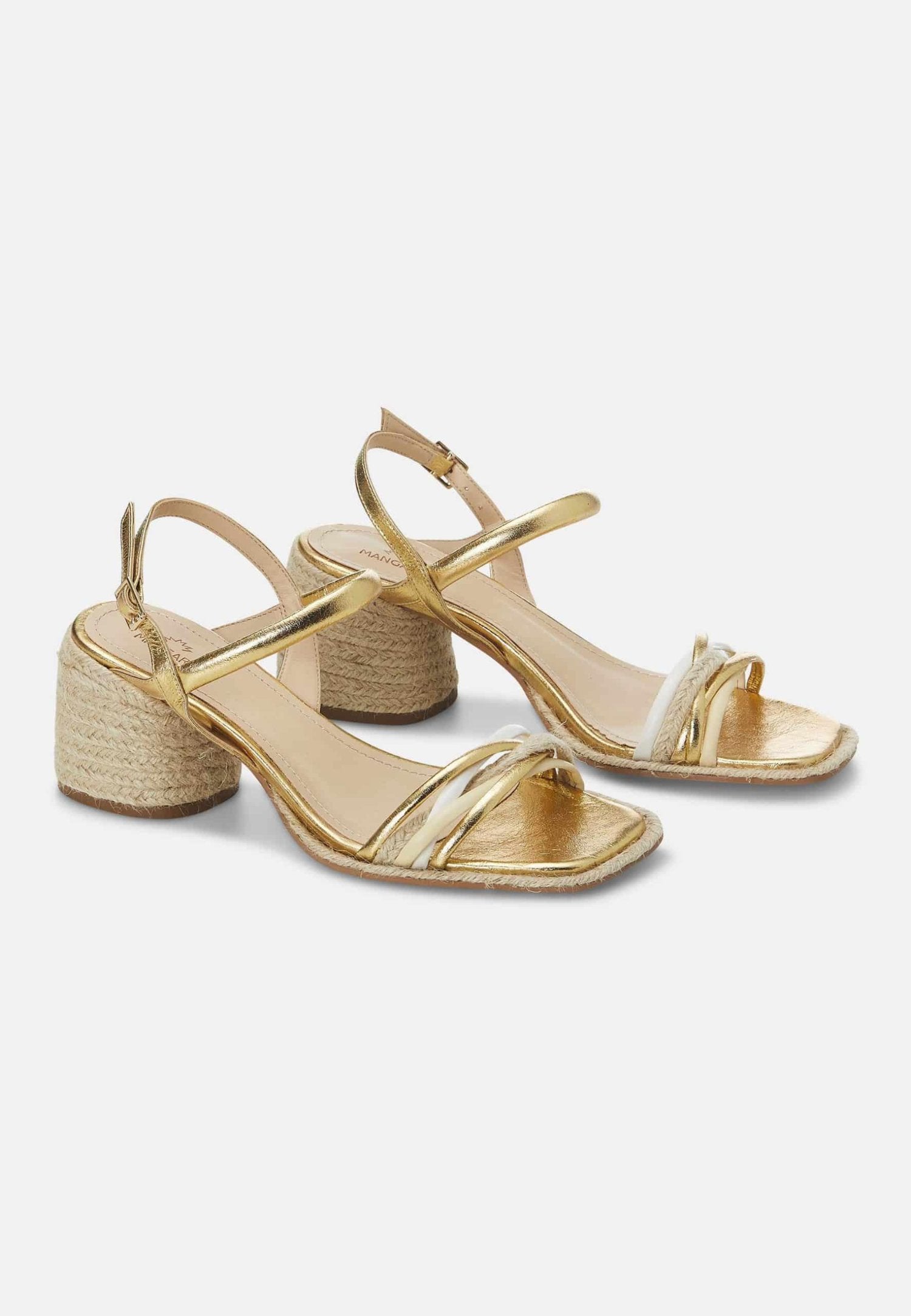 Mangará Albizia Comfortabele Blokhak Sandalen - Gouden