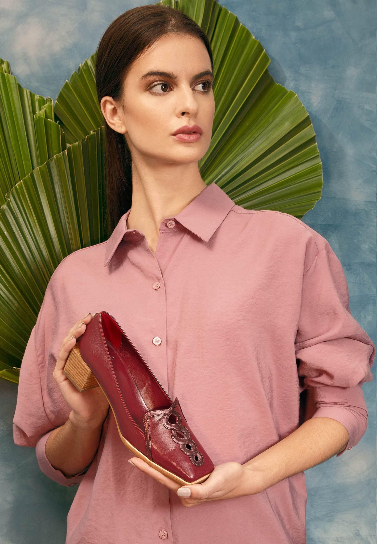 Mangará Cordia Leren Mocassins - Paars