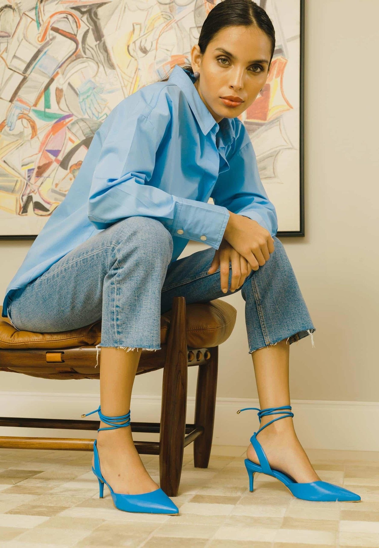 Mangará Jaborandi Spitse Neus Sandalen met Slingback - Blauw