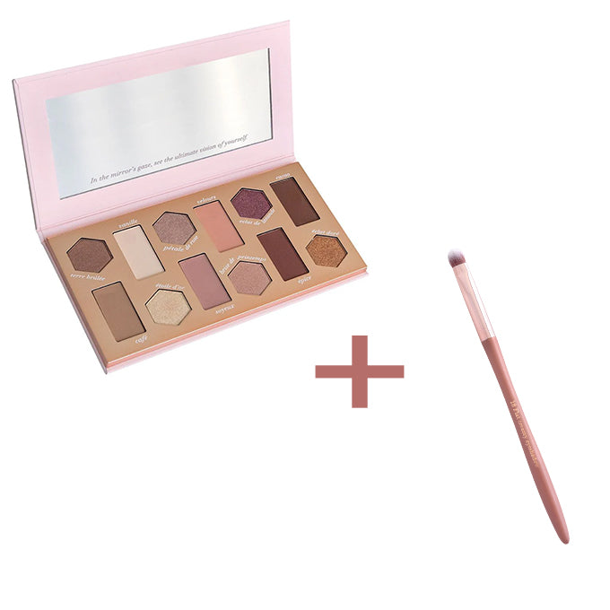 Cent Pur Cent - The Ultimate Eyeshadow Palette 1,0 + Cent Pur Cent Flat Creamy Eyeshadow Brush 18