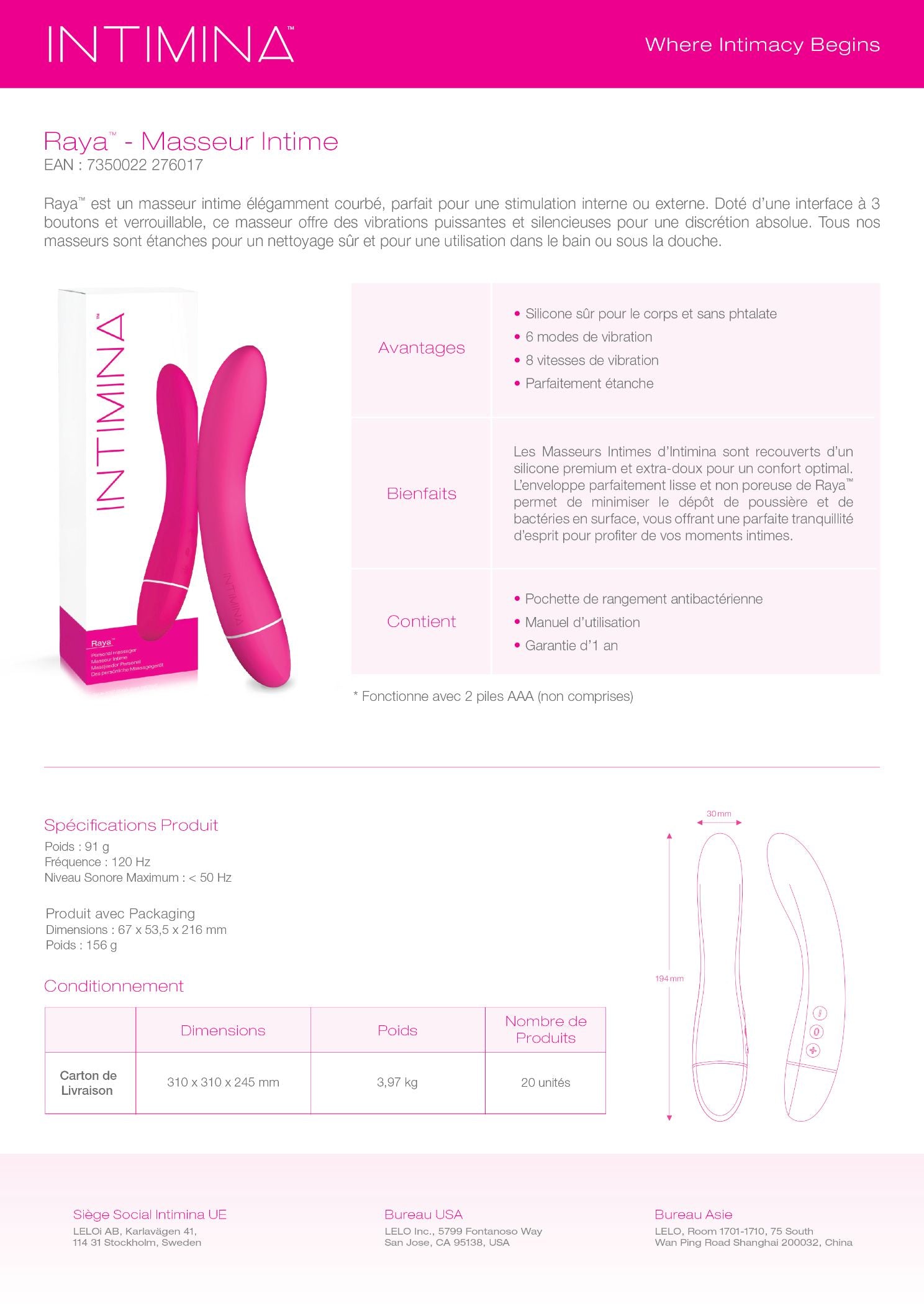 Raya Personal Massager - ML1(EN/FR/ES/DE)