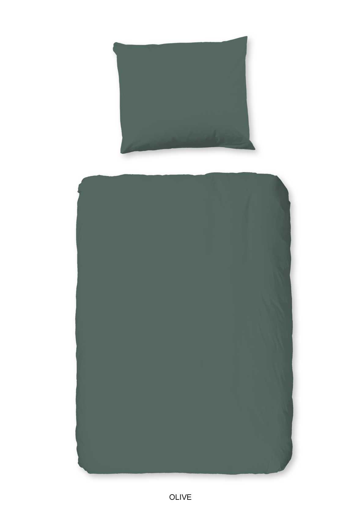 Good Morning - Dekbedovertrek - Uni - Olive Green