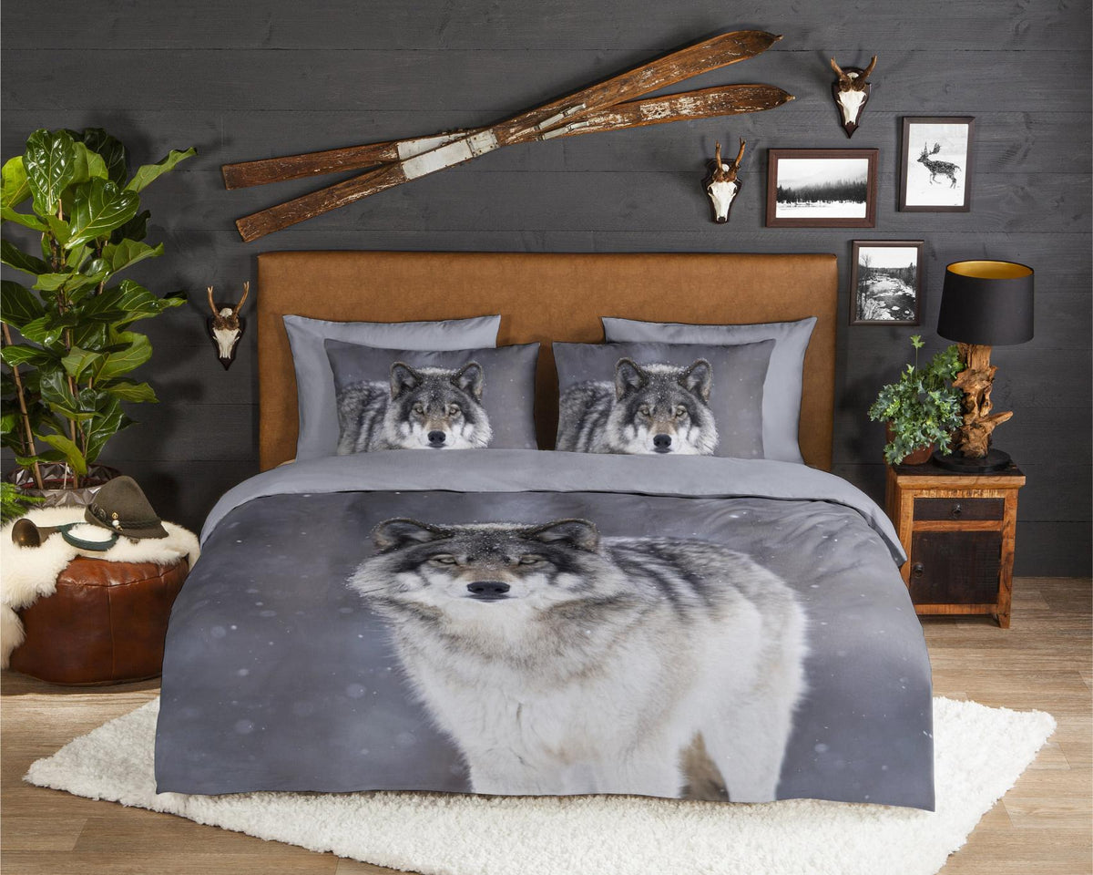 Good Morning - Housse De Couette - Wolfie - Grey