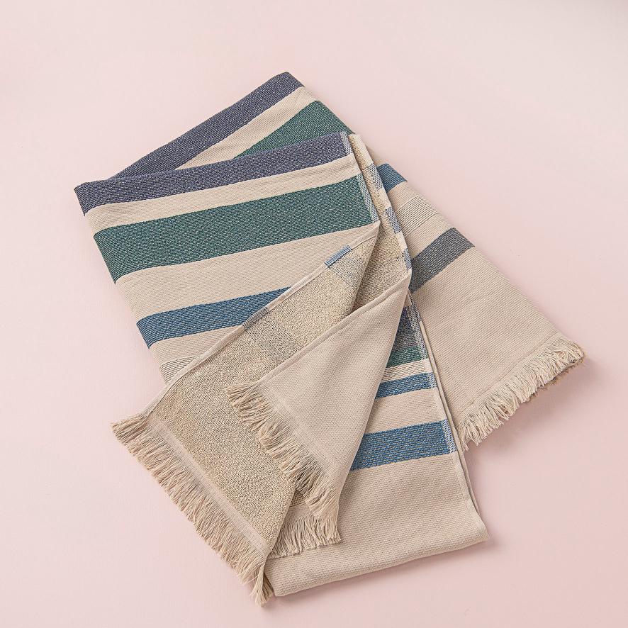 Mia Zia - Linge de Plage Haut de Gamme - Fouta Handdoek - De &quot;Blauwe&quot; Thema Ficelle achtergrond