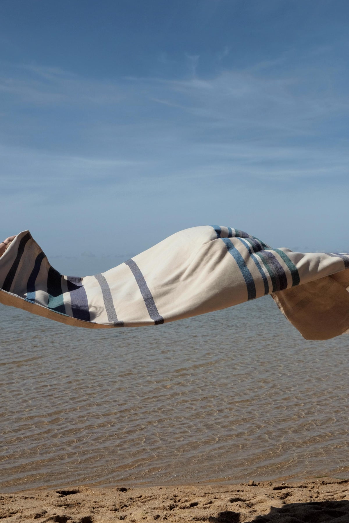 Mia Zia - Linge de Plage Haut de Gamme - Fouta Handdoek - De &quot;Blauwe&quot; Thema Ficelle achtergrond