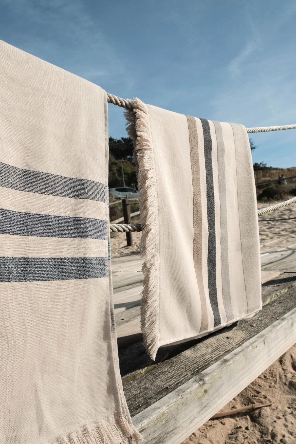 Mia Zia - TipyLinge de Plage Haut de Gamme - Fouta Handdoek - Het thema &quot;Tipy&quot; Ficelle achtergrond