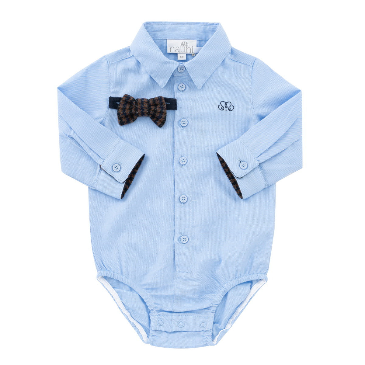 Bodyshirt Pierrot Bow Square - Blauw