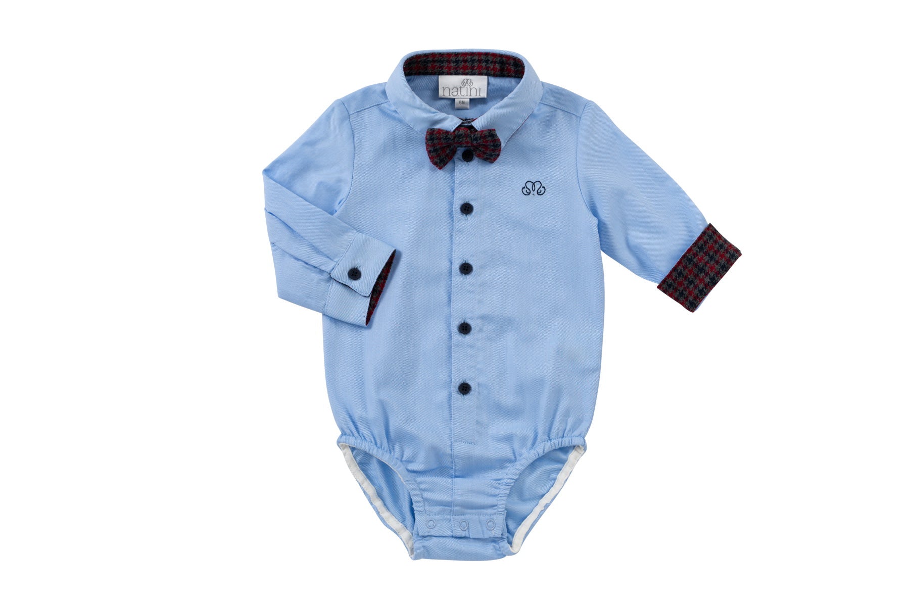 Bodyshirt Pierrot Bow Vichy - Blauw