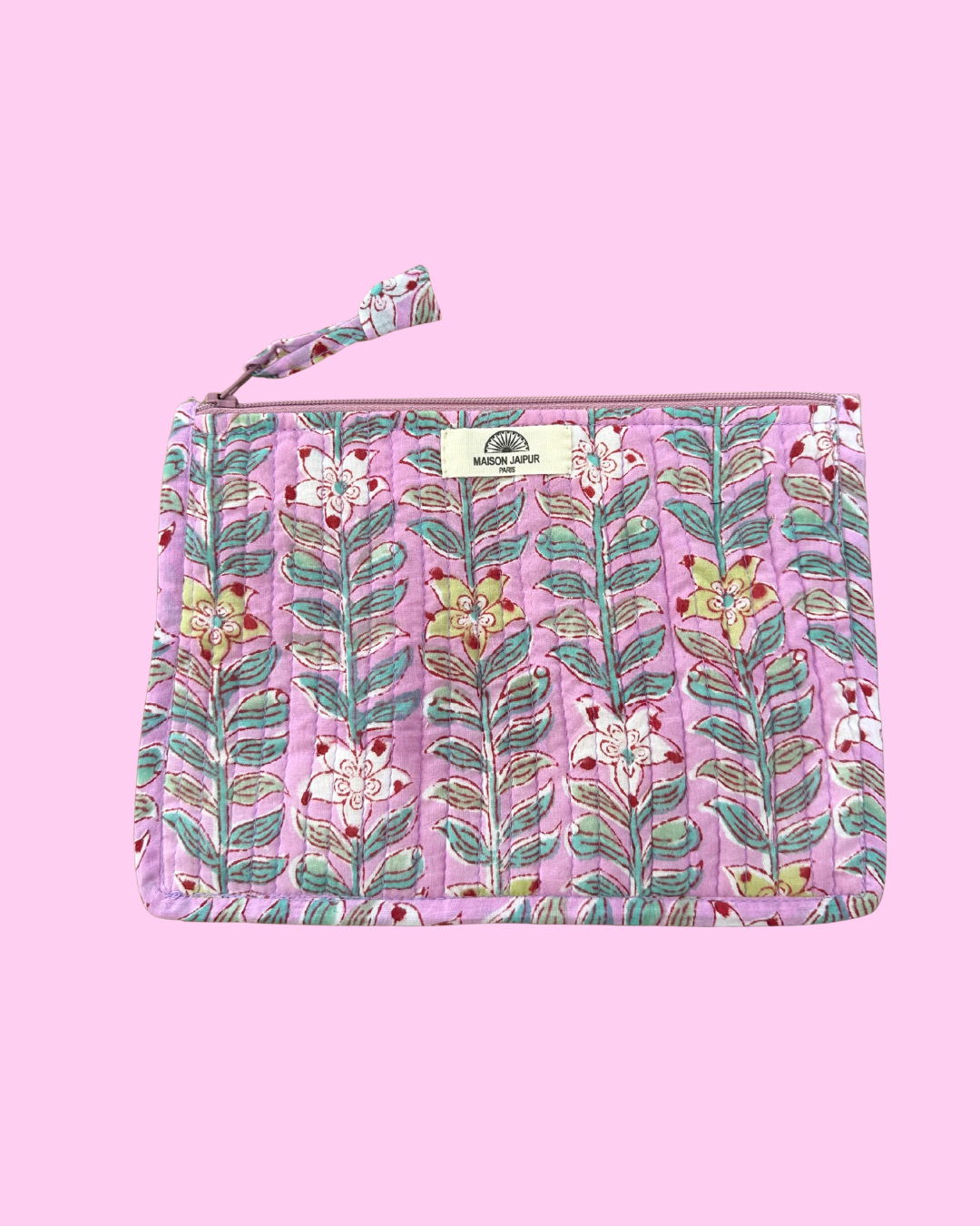Pochette Bombay Rose en voile de coton
