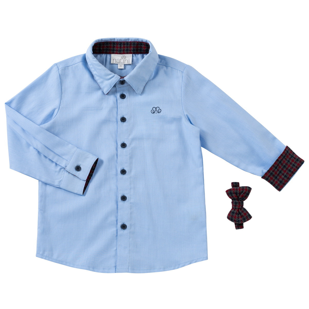 Shirt Pierrot Bow Vichy - Blauw
