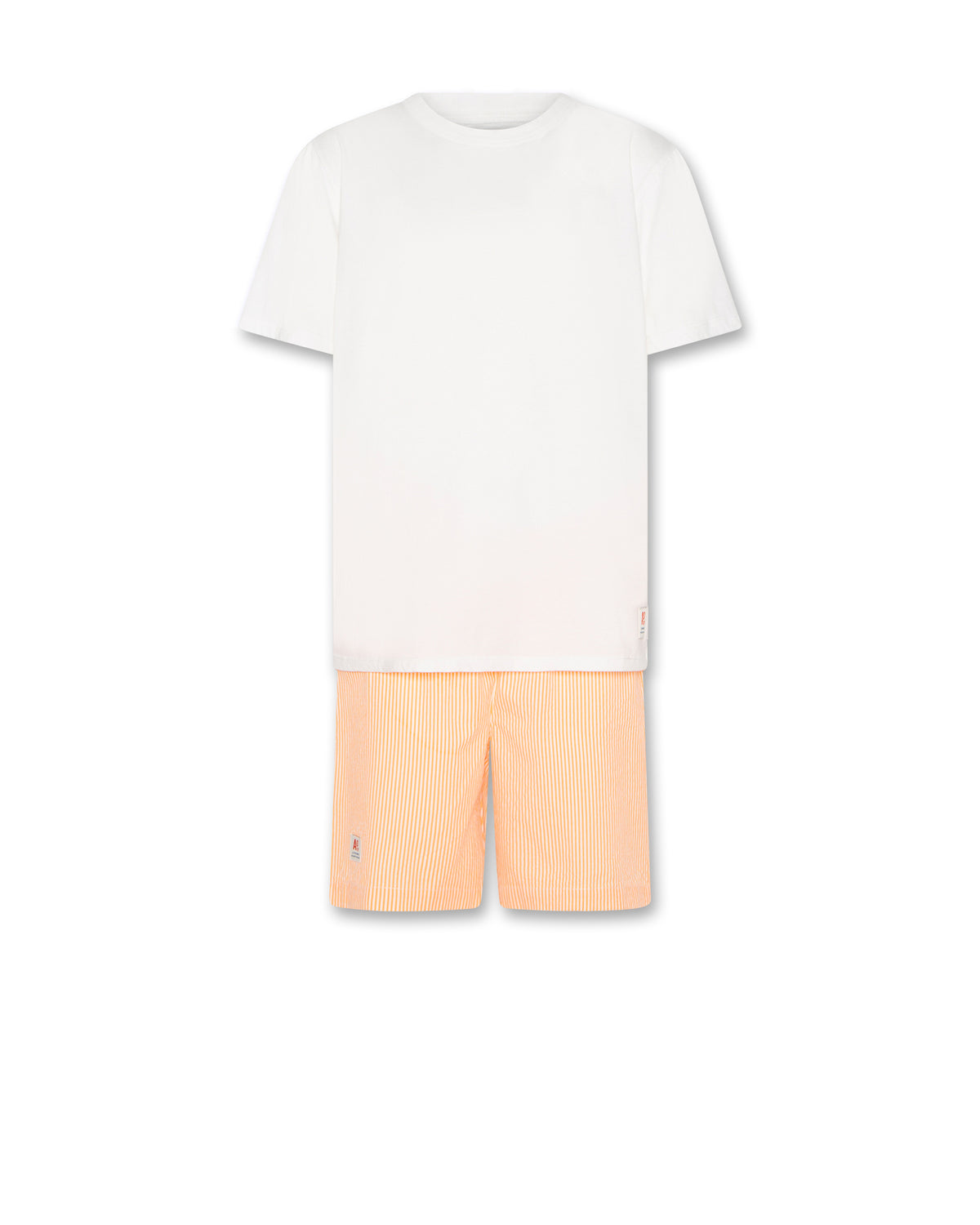 Le Pajamas Shorts + T-Shirt - Beck Stripe Orange