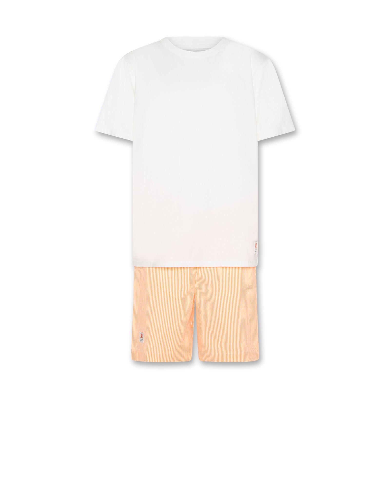 Le Pajamas Shorts + T-Shirt - Beck Stripe Orange