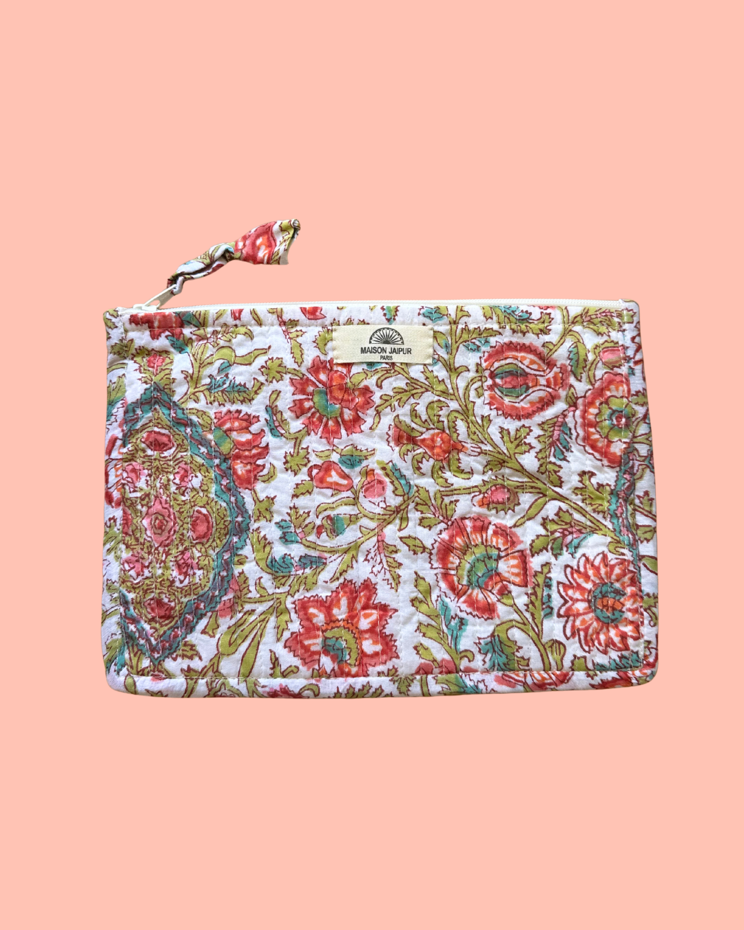 Pochette Bombay Blanc en voile de coton