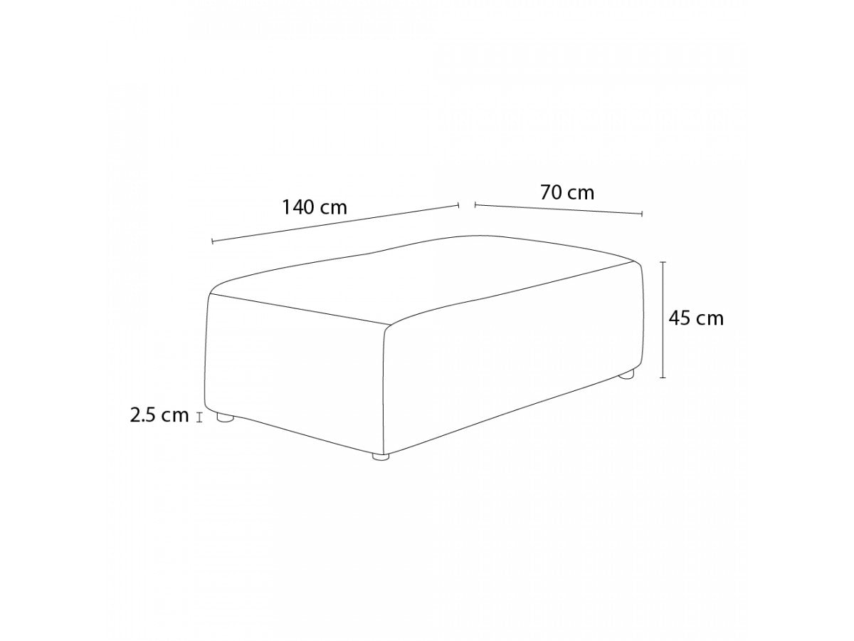 Poef voor modulaire bank MEGEVE bouclé stof