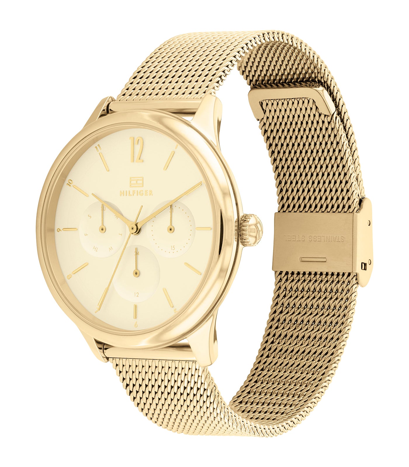 Tommy Hilfiger - Casual - Vrouw - Gouden Armband - Gouden Wijzerplaat - Gouden Kast