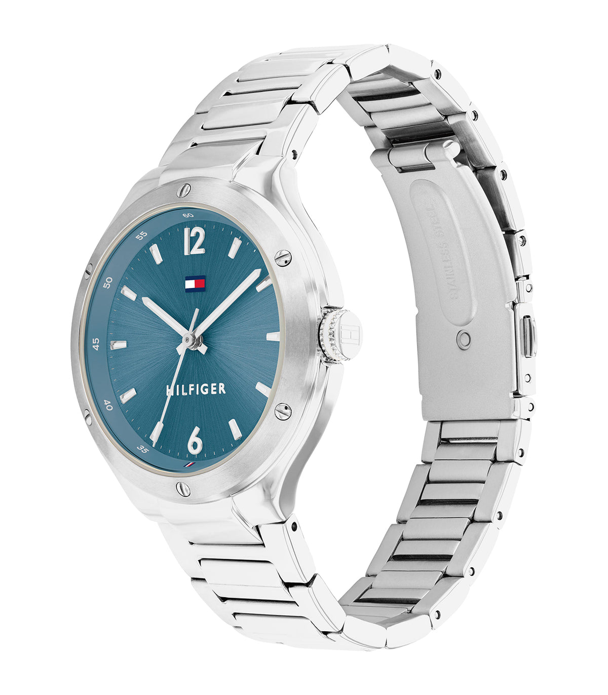 Tommy Hilfiger - Sport - Vrouw - Zilveren Armband - Blauwe Wijzerplaat - Zilveren Kast