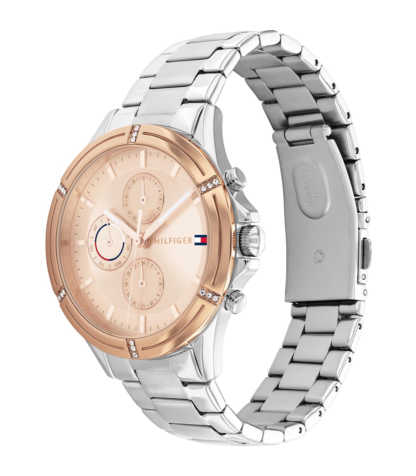 Tommy Hilfiger - Dress - Vrouw - Zilveren Armband - Roze Wijzerplaat - Roze Gouden Kast