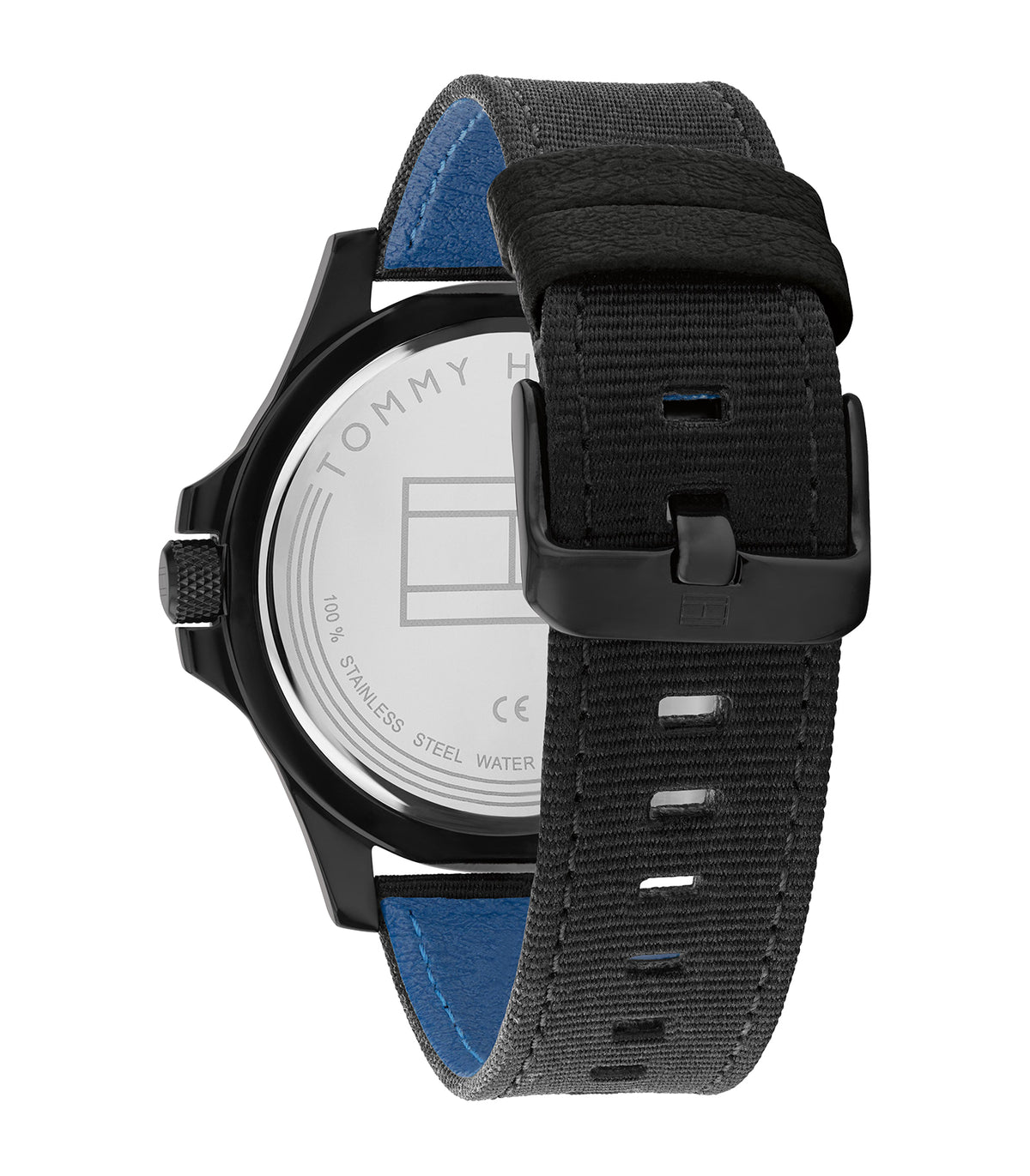 Tommy Hilfiger - Casual - Heren - Zwarte Band - Zwarte Wijzerplaat - Zwarte Kast