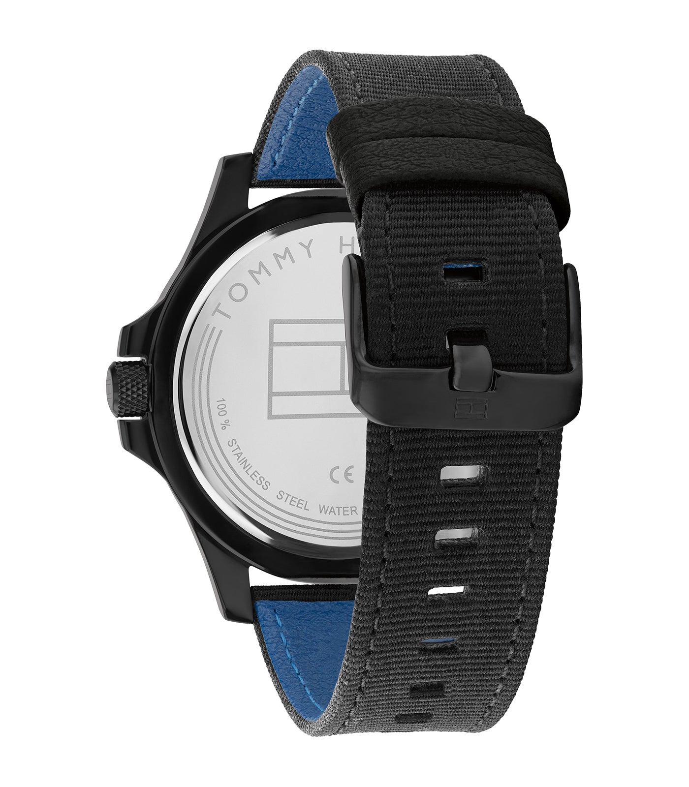 Tommy Hilfiger - Casual - Heren - Zwarte Band - Zwarte Wijzerplaat - Zwarte Kast