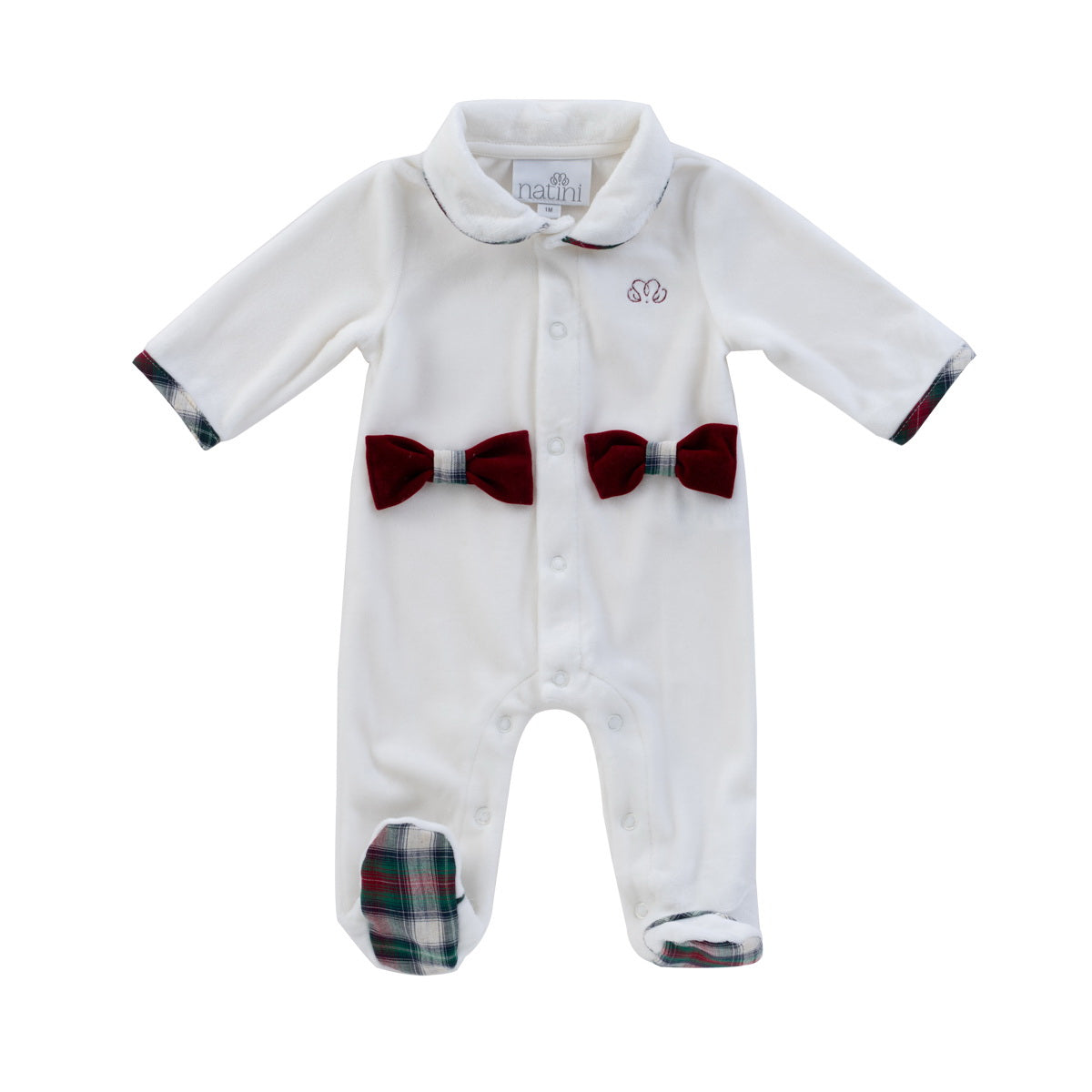 Babygrow Bow Vichy - Offwhite