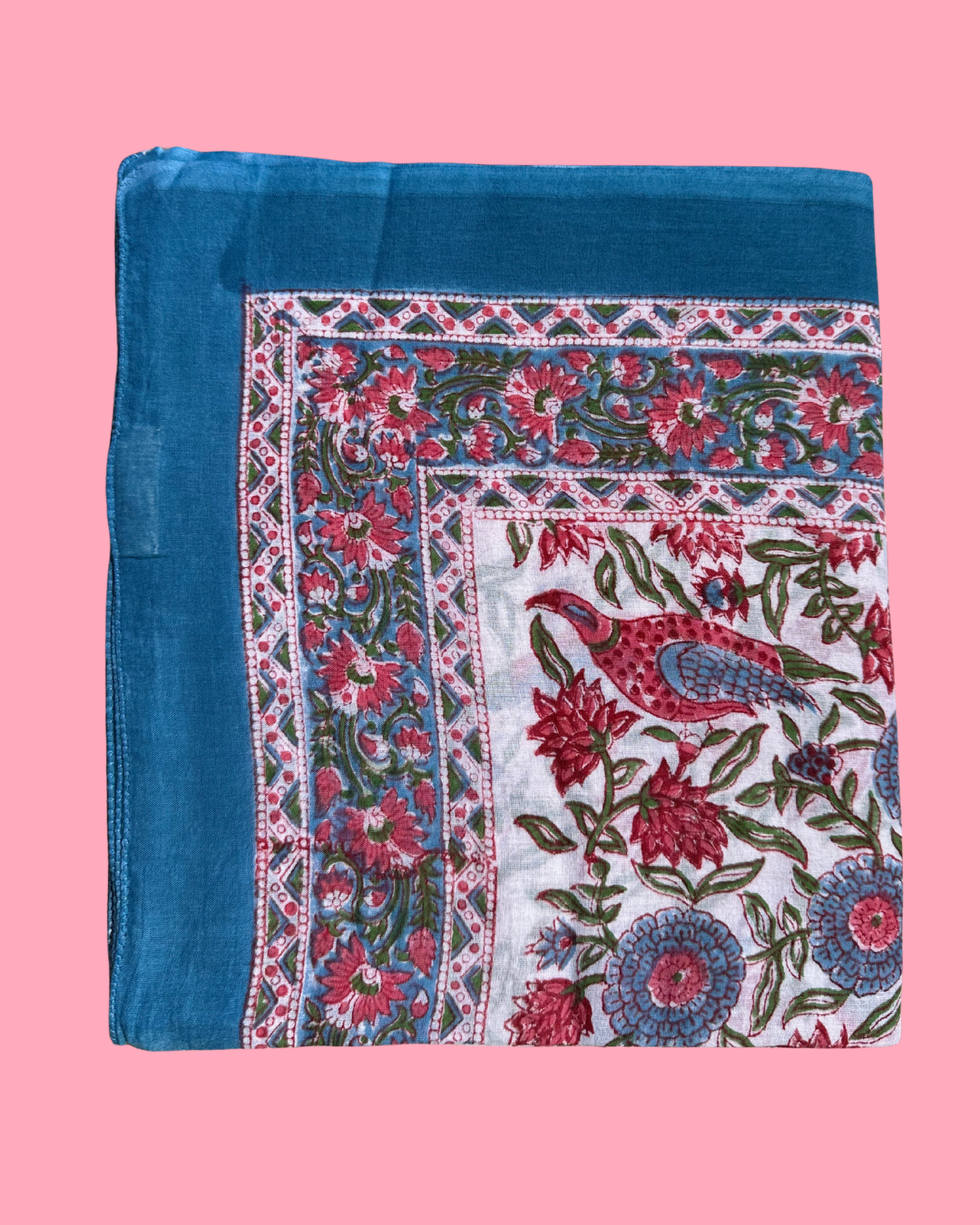 Pareo Pondichery Blauw in katoenen voile