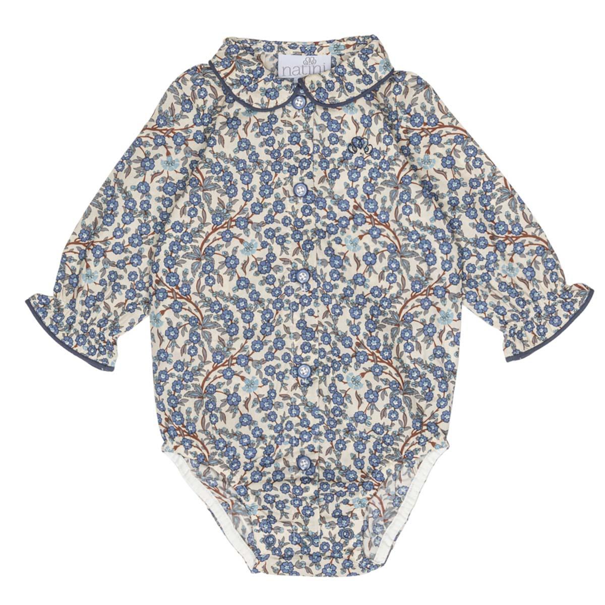 Blouse Body Fay Flower - Bleu