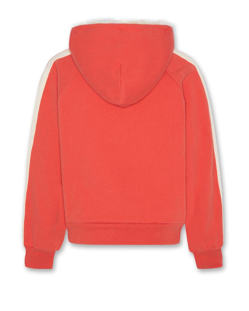 Luna Hoody Zip Sweater Logo - Red