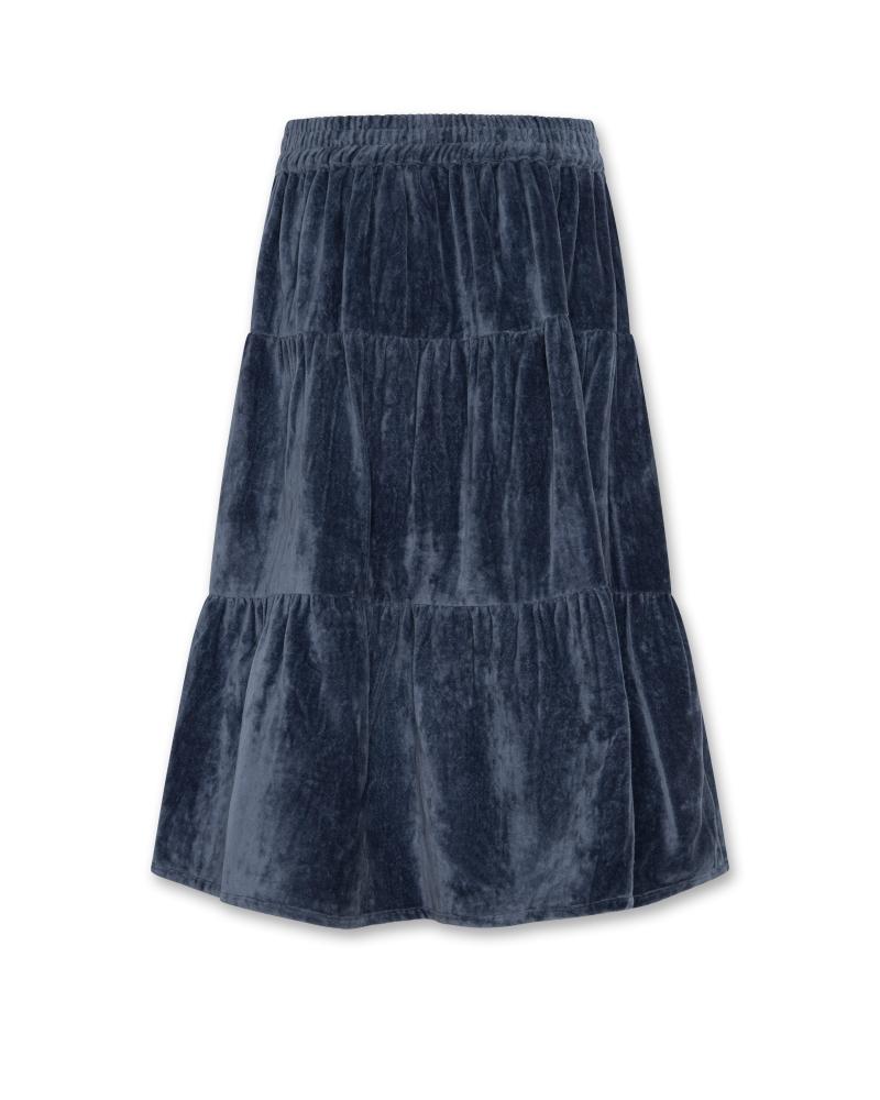 Nikki Velvet Skirt - Denim Blue