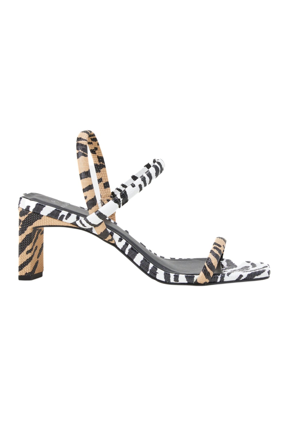Mangará Dames Sandalen met Dierenprint - 6,5 cm Blokhak - Zwart