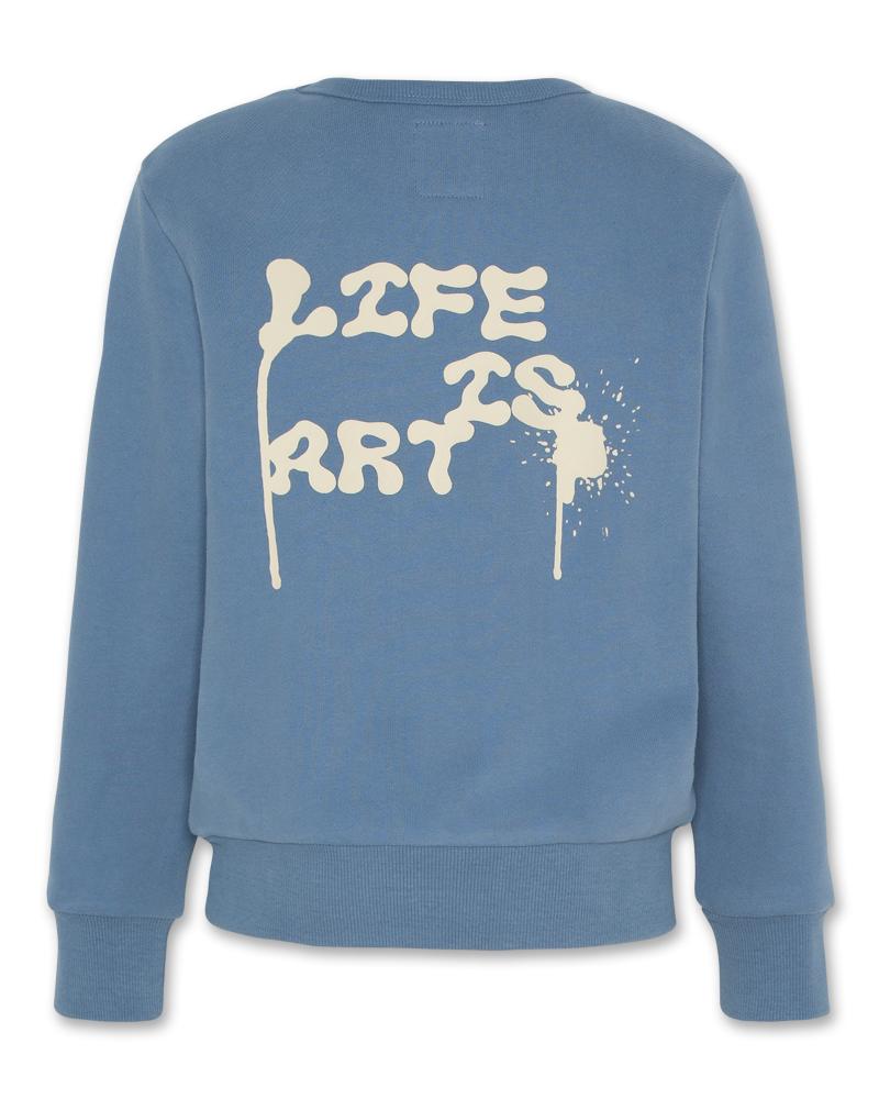 Tom C-Neck Sweater Life - Mid Blue