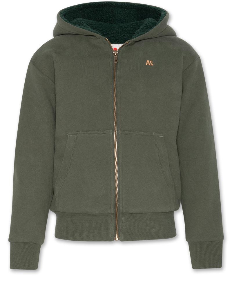 Norman Full Zip Fur Logo - Forest