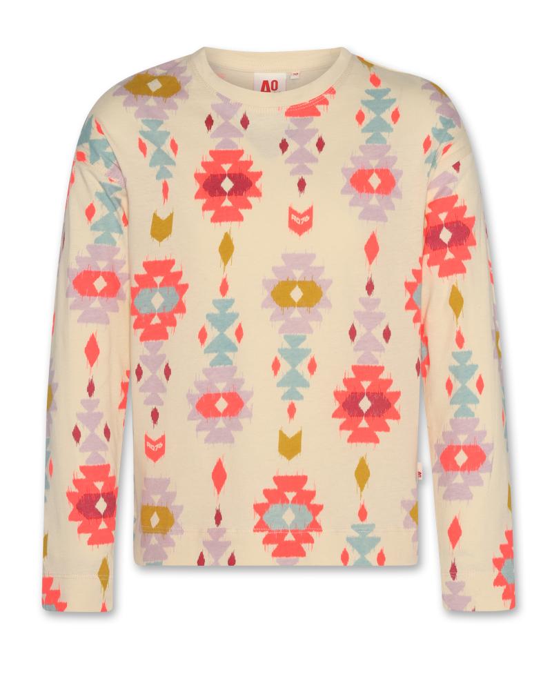 Ava T-Shirt Ikat Aop - Ivory