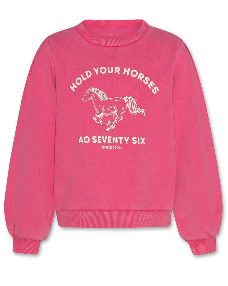 Loreen Sweater Horses - Raspberry