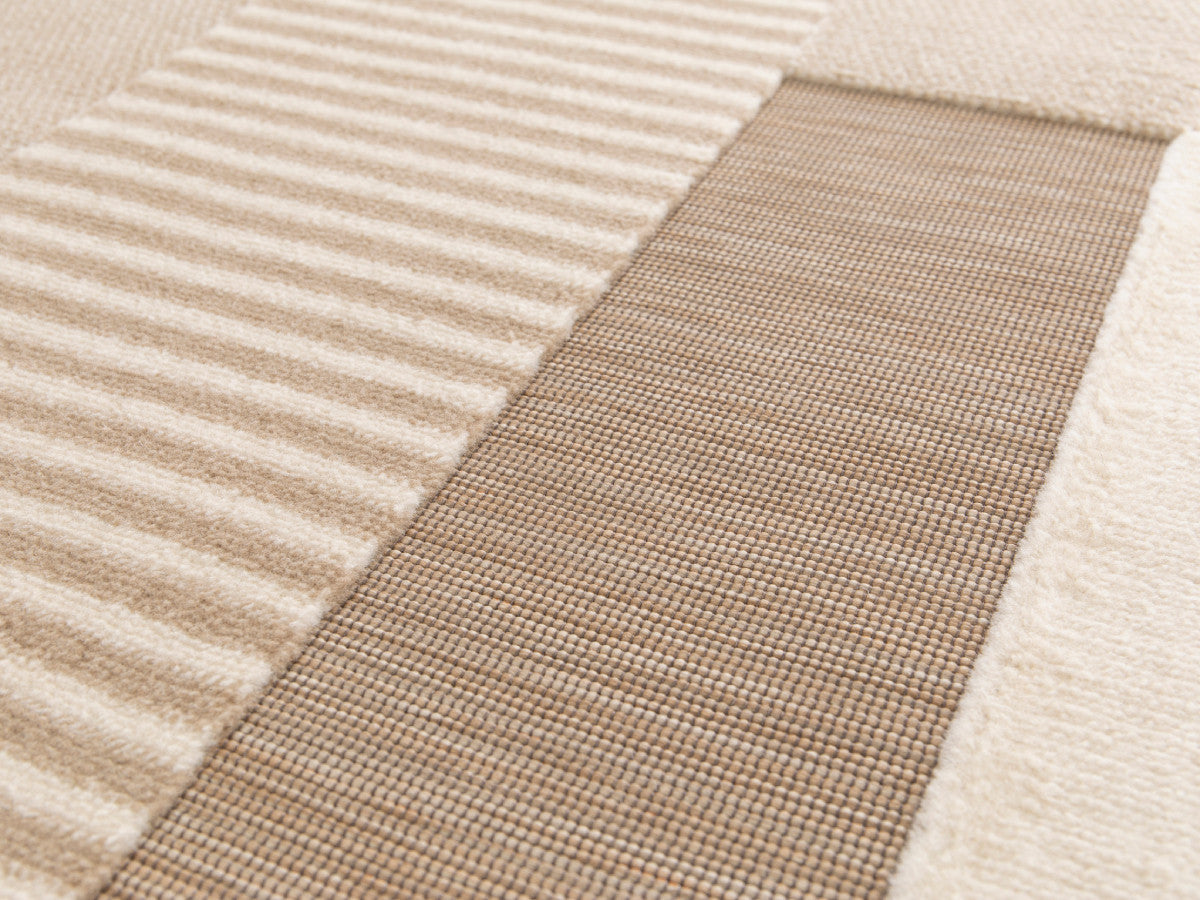 Kortharig tapijt CLAUDE grafisch motief - Beige