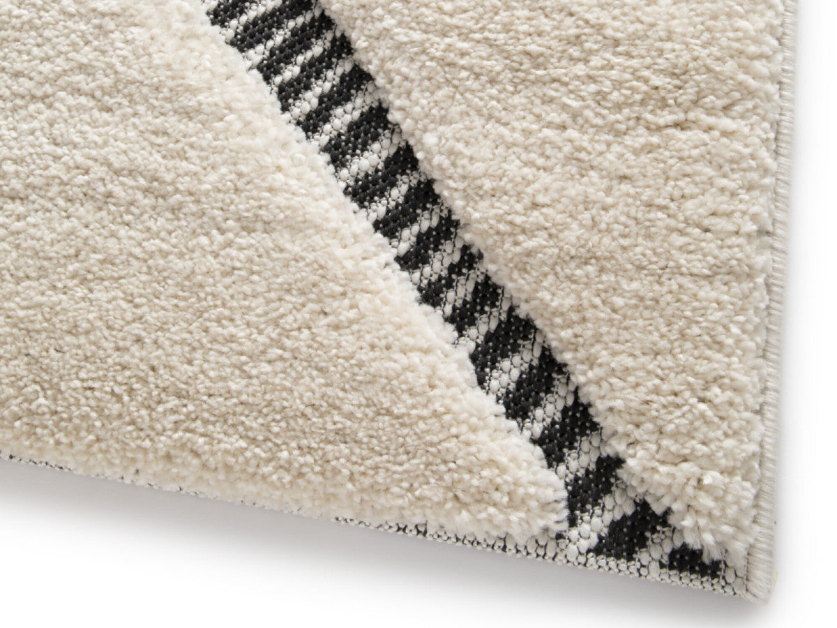 Kortharig tapijt RACHIDA grafisch motief - Beige